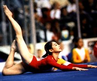 Artistic gymnast on the beam