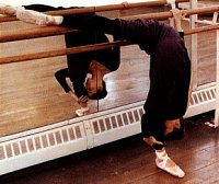Stretching at the barre